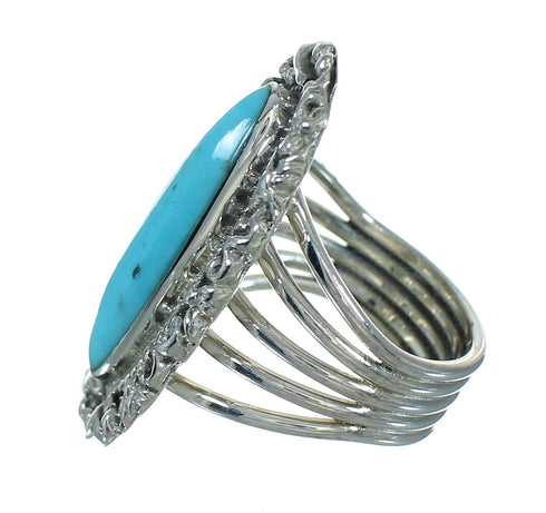 Southwest Silver Turquoise Jewelry Ring Size 8-1/4 QX86066